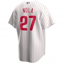 Men's Philadelphia Phillies 27 Aaron Nola White Home Replica Player Name Jersey