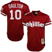 Men's Philadelphia Phillies Darren Daulton Mitchell & Ness Red Cooperstown Mesh Batting Practice Jersey