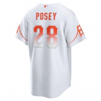 Men's San Francisco Giants 28 Buster Posey White City Connect Replica Player Jersey