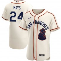 Men's San Francisco Giants Willie Mays Authentic Sea Lions Throwback 1946 Home Cream Jersey