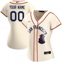 Custom women's San Francisco Giants Sea Lions Throwback 1946 Home Cream Jersey