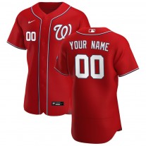 Men's Washington Nationals Scarlet Alternate Authentic Custom Patch Jersey