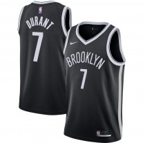 Men's Brooklyn Nets 7 Kevin Durant Black Swingman Jersey - Icon Edition