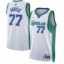 Men's Dallas Mavericks 77 Luka Doncic White 2021-22 Swingman Jersey - City Edition