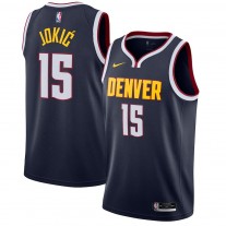 Men's Denver Nuggets 15 Nikola Jokic Navy Swingman Jersey - Icon Edition