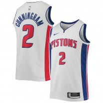 Men's Detroit Pistons Cade Cunningham White Swingman Jersey