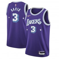 Men's Los Angeles Lakers 3 Anthony Davis Purple 2021-22 Swingman Jersey - City Edition