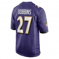 Men's Baltimore Ravens 27 J.K. Dobbins Game Jersey