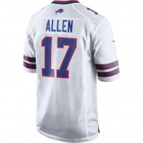 Men's Buffalo Bills 17 Josh Allen White Game Player Jersey