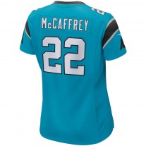 Women's Carolina Panthers 21 Christian McCaffrey Blue Game Jersey