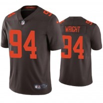 Men's Cleveland Browns 94 Alex Wright Brown Vapor Untouchable Limited Stitched Jersey