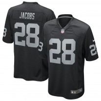 Men's Las Vegas Raiders 28 Josh Jacobs Black Game Player Jersey