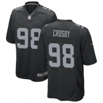 Men's Las Vegas Raiders 98 Maxx Crosby Black Game Player Jersey