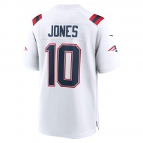 Men's New England Patriots 10 Mac Jones White Player Game Jersey