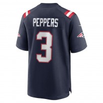Men's New England Patriots Jabrill Peppers Navy Game Jersey