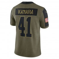 Men's New Orleans Saints Alvin Kamara Olive 2021 Salute To Service Limited Player Jersey