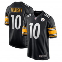 Men's Pittsburgh Steelers 10 Mitchell Trubisky Black Player Game Jersey