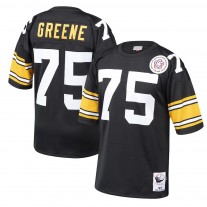 Men's Pittsburgh Steelers 75 Joe Greene Mitchell & Ness Black 1975 Authentic Throwback Jersey