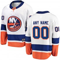 Men's New York Islanders White Away Breakaway Custom Jersey