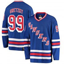 Men's New York Rangers 99 Wayne Gretzky Blue Premier Breakaway Retired Player Jersey