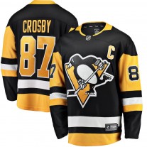 Men's Pittsburgh Penguins 87 Sidney Crosby Fanatics Branded Black Breakaway Player Jersey