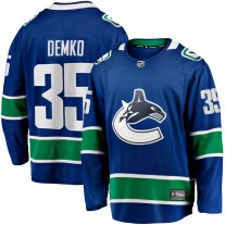 Men's Vancouver Canucks 35 Thatcher Demko Blue Home Breakaway Jersey