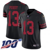 Nike 49ers #13 Brock Purdy Black Alternate Men's Stitched NFL 100th Season Vapor Limited Jersey