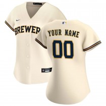 Milwaukee Brewers Women's Home Custom Jersey - Cream