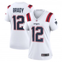 Tom Brady 12 New England Patriots Women Retired Game Jersey - White