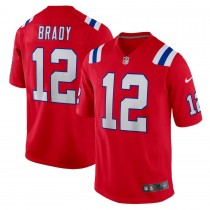 Tom Brady 12 New England Patriots Men Retired Game Jersey - Red