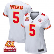 Tommy Townsend 5 Kansas City Chiefs Super Bowl LVIII Champions 4X Game Women Jersey - White