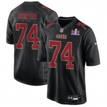Spencer Burford 74 San Francisco 49ers Super Bowl LVIII Patch Fashion Game Men Jersey - Carbon Black