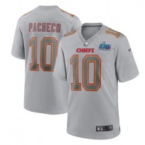 Nike Chiefs 10 Isiah Pacheco Gray 2023 Super Bowl LVII Vapor Limited Men Jersey