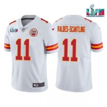 Nike Chiefs 11 Marquez Valdes-Scantling White 2023 Super Bowl LVII Vapor Limited Men Jersey