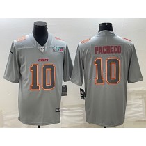Nike Chiefs 10 Isiah Pacheco Grey 2023 Super Bowl Vapor Limited Men Jersey