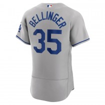 Men's Los Angeles Dodgers 35 Cody Bellinger Gray Road Player Jersey