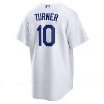 Men's Los Angeles Dodgers 10 Justin Turner White Home Replica Player Name Jersey