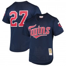 Men's Minnesota Twins David Ortiz Mitchell & Ness Navy 2002 Cooperstown Collection Mesh Batting Practice Jersey