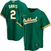 Men's Oakland Athletics 2 Khris Davis Green Replica Player Jersey