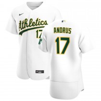 Men's Oakland Athletics 17 Elvis Andrus Authentic Jersey