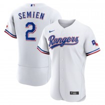 Men's Texas Rangers 2 Marcus Semien White Home Authentic Player Jersey