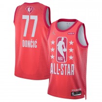 Men's 2022 NBA All Star 77 Luka Doncic Red Jersey