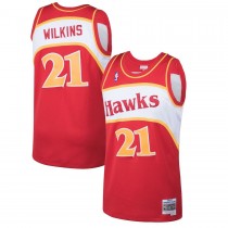 Atlanta Hawks 21 Dominique Wilkins Mitchell & Ness Red 1986-87 Hardwood Classics Swingman Jersey