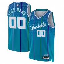 Men's Charlotte Hornets Teal 2021-22 Swingman Custom Jersey - City Edition