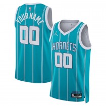 Men's Charlotte Hornets Teal 2021-22 Diamond Swingman Custom Jersey - Icon Edition