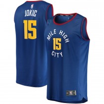 Men's Denver Nuggets 15 Nikola Jokic Blue Swingman Jersey - Statement Edition