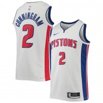 Men's Detroit Pistons Cade Cunningham White Swingman Jersey