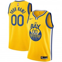 Men's Golden State Warriors Yellow Custom Swingman Jersey - Statement Edition