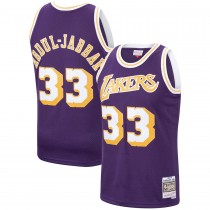 Men's Los Angeles Lakers Kareem Abdul-Jabbar Mitchell & Ness Purple 1983-84 Hardwood Classics Swingman Jersey