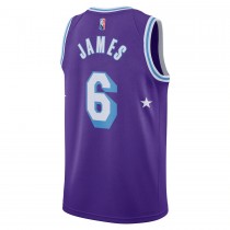 Men's Los Angeles Lakers 6 LeBron James Purple 2021-22 Swingman Jersey - City Edition